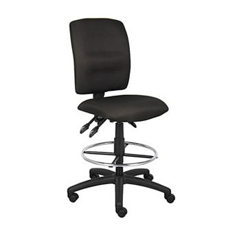 Jea Drafting Stool, Seat Tilt Lock, Chrome Footring, Black Crepe