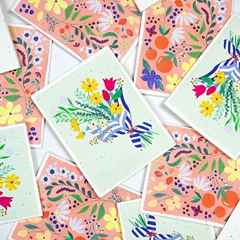 Seed Cards Floral Print 8 Pack