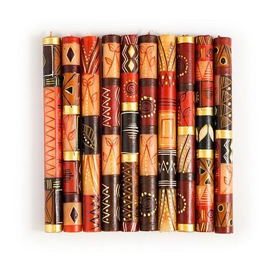 Safari Gold Painted Candles