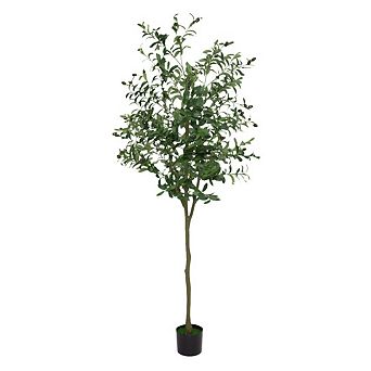 Faux Olive Tree , Fake Black Olive Tree with Pot, Indoor Tall Artificial Plants