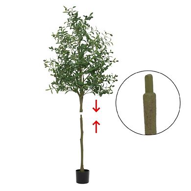 Faux Olive Tree , Fake Black Olive Tree with Pot, Indoor Tall Artificial Plants