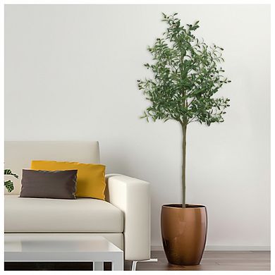 Faux Olive Tree , Fake Black Olive Tree with Pot, Indoor Tall Artificial Plants