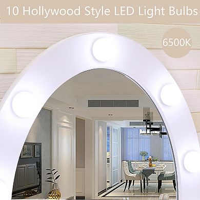 Modern Makeup Vanity, Girls Vanity Set with Lighted Mirror and Cushioned Stool, Make Up Table