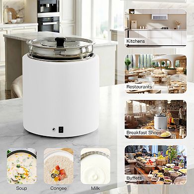 Commercial-Grade Soup Warmer, Iron Buffet Soup Warmer with Detachable Stainless Steel Inner Pot