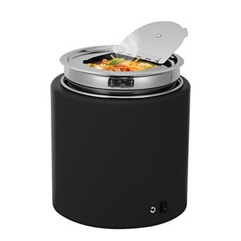Commercial-Grade Soup Warmer, Iron Buffet Soup Warmer with Detachable Stainless Steel Inner Pot