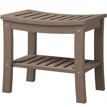 HDPE Shower Bench with Storage Shelf, Waterproof Shower Seat Stool Chair , Shower to Sit On