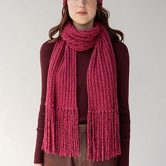 Ribbed Baby Alpaca Fringe Scarf