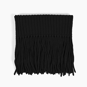 Ribbed Baby Alpaca Fringe Scarf
