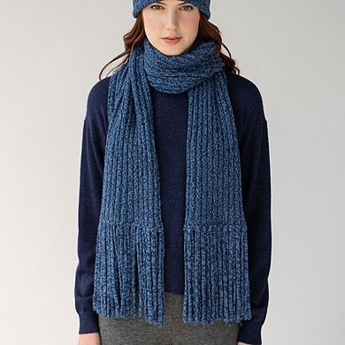 Ribbed Baby Alpaca Fringe Scarf