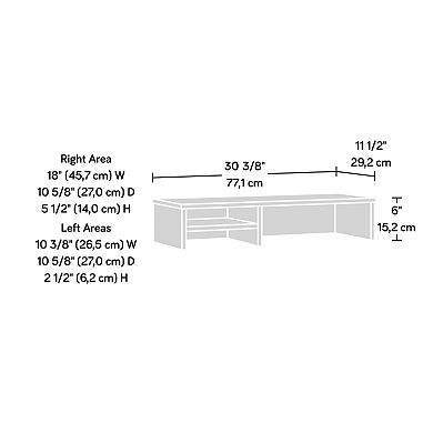 30" Storage Cabinet with Bookcase, Open Storage Cubbies, Multi-Compartment, Brown