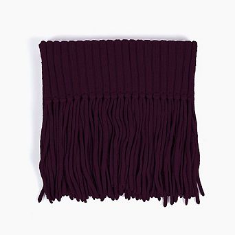 Ribbed Baby Alpaca Fringe Scarf