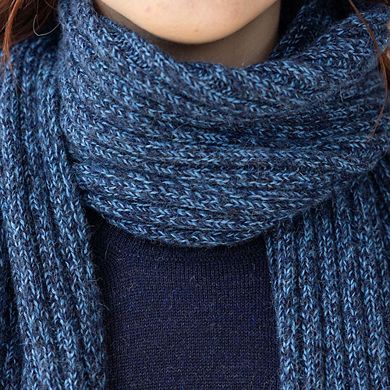 Ribbed Baby Alpaca Fringe Scarf
