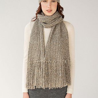 Ribbed Baby Alpaca Fringe Scarf