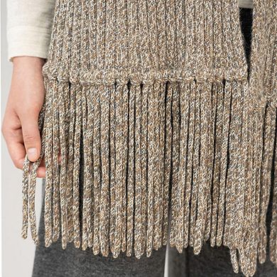 Ribbed Baby Alpaca Fringe Scarf