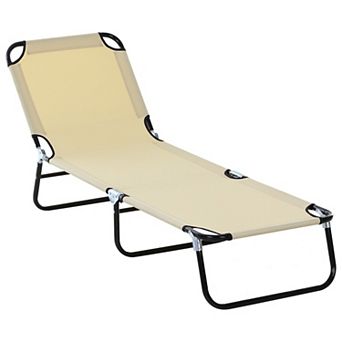 Folding Outdoor Chaise Lounge with 5 Reclining Positions