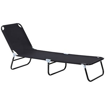 Folding Outdoor Chaise Lounge with 5 Reclining Positions
