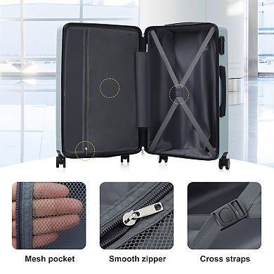6-Piece Spinner Luggage Set with Cosmetic Case, Duffel Bag and Toiletry Bag