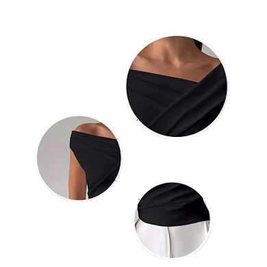 Women's Off The Shoulder Wrap Tank Top Sleeveless Tight Elegant Formal Party Going Out Tops