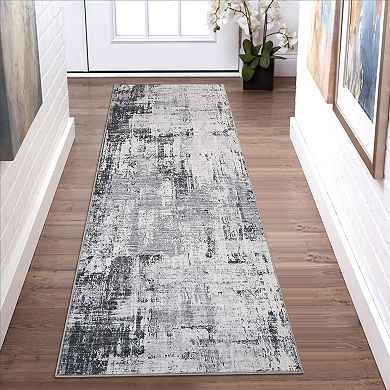 Modern Abstract Area Rugs, Machine Washable Large Soft Non Slip Runner Carpet for Living Room