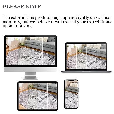 Modern Abstract Area Rugs, Machine Washable Large Soft Non Slip Runner Carpet for Living Room