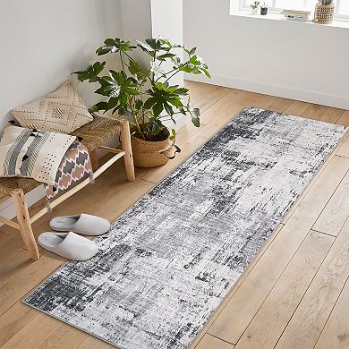 Modern Abstract Area Rugs, Machine Washable Large Soft Non Slip Runner Carpet for Living Room