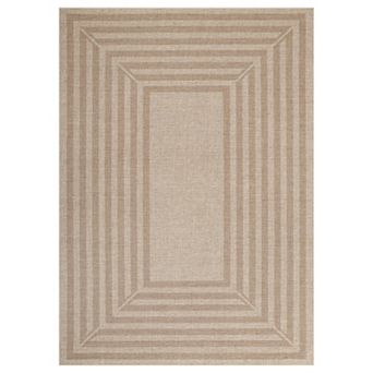 Modern Geometric Easy Jute Rug, Washable Indoor Outdoor Carpet for Living Room Patio Backyard Deck