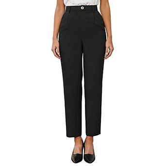 Women's Elastic Waist Dress Pants Casual Straight Leg Business Work Pants