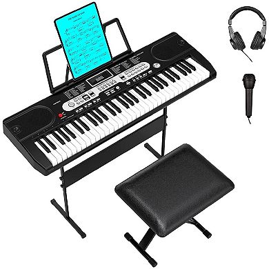 61 Key Digital Keyboard Piano Set Portable HIPS Electronic Piano with Microphone