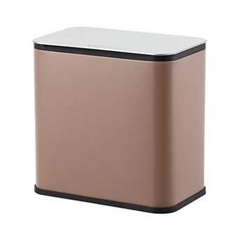 1.3 Gal Hanging Trash Can,Stainless Steel Kitchen Bin with Lid,Inner Bucket & Charcoal Filter