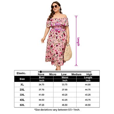 Women's Plus Size Off-Shoulder Midi Dress