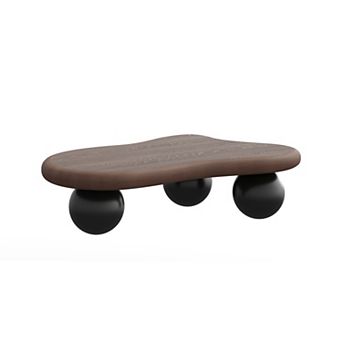 47" Modern Cloud Shaped Coffee Table with 3 Ball Legs