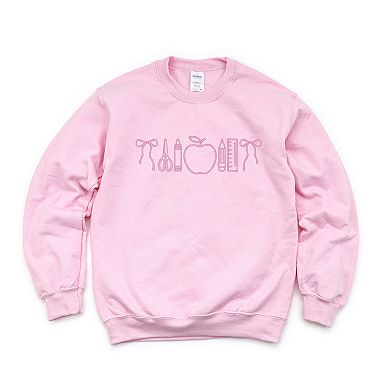 Embroidered Bows School Icons - Women's Graphic Sweatshirt
