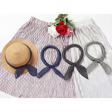 Women's Polka Dots Cotton Linen Scarves Retro Plain Square Neckerchief Neck Scarf