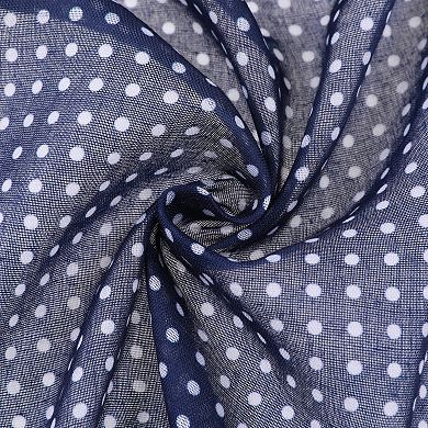 Women's Polka Dots Cotton Linen Scarves Retro Plain Square Neckerchief Neck Scarf