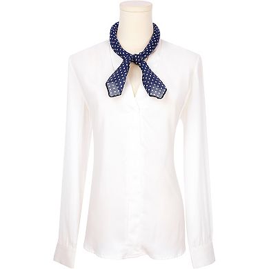 Women's Polka Dots Cotton Linen Scarves Retro Plain Square Neckerchief Neck Scarf