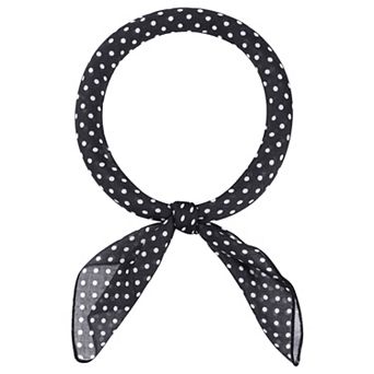 Women's Polka Dots Cotton Linen Scarves Retro Plain Square Neckerchief Neck Scarf