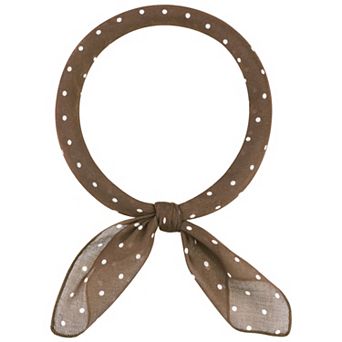 Women's Polka Dots Cotton Linen Scarves Retro Plain Square Neckerchief Neck Scarf