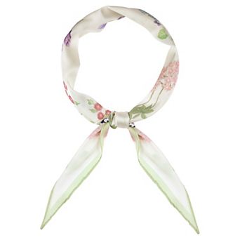 Women's Floral Printed Satin Scarf Silky Hairband Headscarf Neckerchief