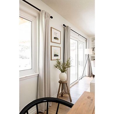 Great Ambitions 84" Linen Blackout Curtains - Thermal Insulated, Back Tab/Rod Pocket, 2 Panels