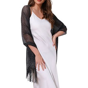 Women's Shawls and Wraps Bling Sparkly Shiny Shimmer Dressy for Wedding Party
