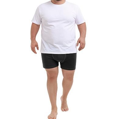3 Packs Boxer Brief for Men's Big & Tall Stretch Waistband Comfortable Mid-Waisted Underwear