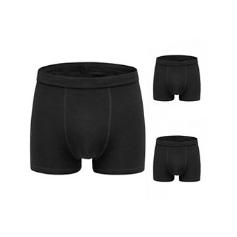 3 Packs Boxer Brief for Men's Big & Tall Stretch Waistband Comfortable Mid-Waisted Underwear