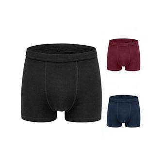 3 Packs Boxer Brief for Men's Big & Tall Stretch Waistband Comfortable Mid-Waisted Underwear