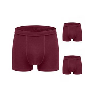 3 Packs Boxer Brief for Men's Big & Tall Stretch Waistband Comfortable Mid-Waisted Underwear