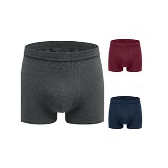 3 Packs Boxer Brief for Men's Big & Tall Stretch Waistband Comfortable Mid-Waisted Underwear