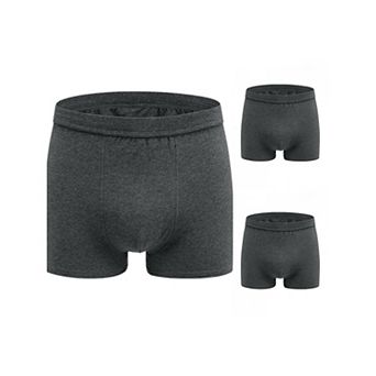 3 Packs Boxer Brief for Men's Big & Tall Stretch Waistband Comfortable Mid-Waisted Underwear