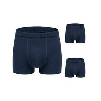 3 Packs Boxer Brief for Men's Big & Tall Stretch Waistband Comfortable Mid-Waisted Underwear