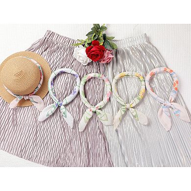 Women's Floral Printed Cotton Blended Scarves Small Square Headscarf Neckerchief