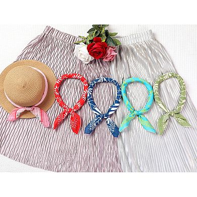 Women's Floral Printed Scarves Small Square Flowers Headscarf Neckerchief