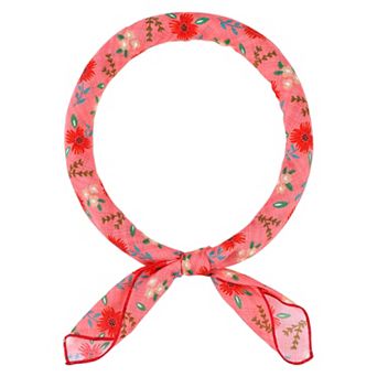 Women's Floral Printed Scarves Small Square Flowers Headscarf Neckerchief